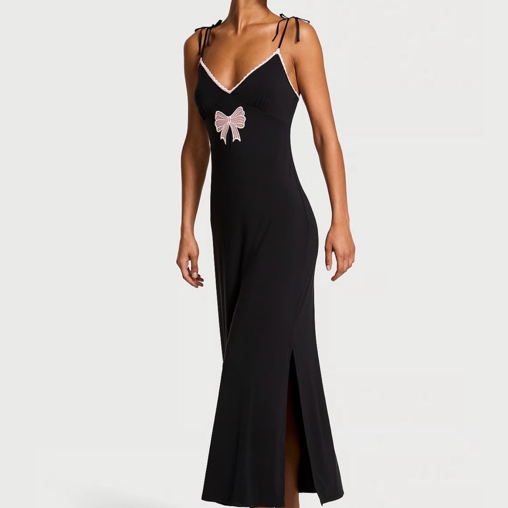 Victoria's Secret Black Chemise with Pink Accent